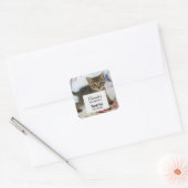 Sticker Carré Cute Tabby Kitten Semblable Anniversaire Surpris (Enveloppe)