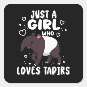 Sticker Carré Cute Tapir