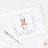 Sticker Carré Cute Teddy Bear bébé garçon Boite (Enveloppe)