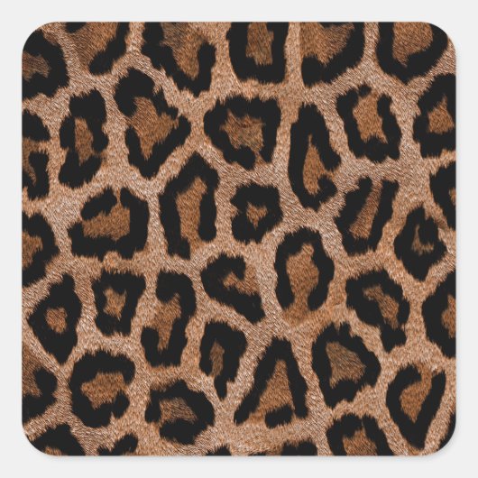 Sticker Carré Cute tendance Faux fourrure Empreinte de léopard M (Devant)