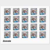 Sticker Carré Cute Terrier (Feuille)