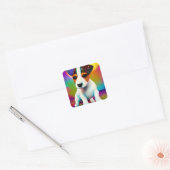 Sticker Carré Cute Terrier Puppy Sparkle Gros plan (Enveloppe)