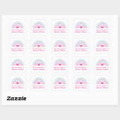 Sticker Carré Cute Trendy Boho Rainbow Kids Bookplate (Feuille)