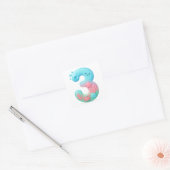 Sticker Carré Cute Under The Sea Theme Cartoon Number 3 (Enveloppe)