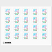 Sticker Carré Cute Under The Sea Theme Cartoon Number 5 (Feuille)