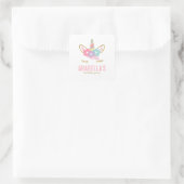 Sticker Carré Cute Unicorn Filles Anniversaire (Sac)