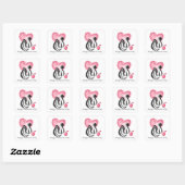 Sticker Carré Cute Valentine Vacances (Feuille)