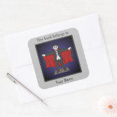 Sticker Carré Cute Vampire/Plaque d'accueil Dracula (Enveloppe)