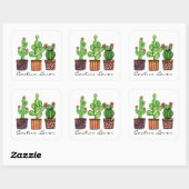 Sticker Carré Cute Watercolor Cactus (Feuille)