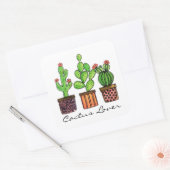 Sticker Carré Cute Watercolor Cactus (Enveloppe)