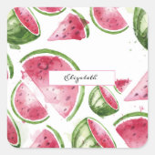 Sticker Carré Cute Watercolor Watermelon (Devant)