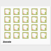 Sticker Carré Cute Whimsical Christmas Holiday CUSTOM TO FROM (Feuille)
