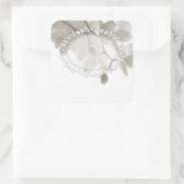 Sticker Carré Cute white orchids (Sac)