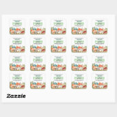 Sticker Carré Cute Woodland Animals 4th Birthday Party  (Feuille)