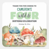 Sticker Carré Cute Woodland Animals 4th Birthday Party  (Devant)
