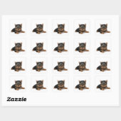 Sticker Carré Cute Yorkshire Terrier Puppy (Feuille)