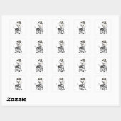 Sticker Carré Cute Zebra (Feuille)