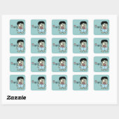 Sticker Carré Cute Zombie Halloween (Feuille)