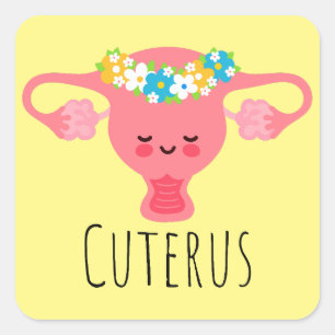 Sticker Carré Cuterus / Puns Uterus / Blagues Uterus /