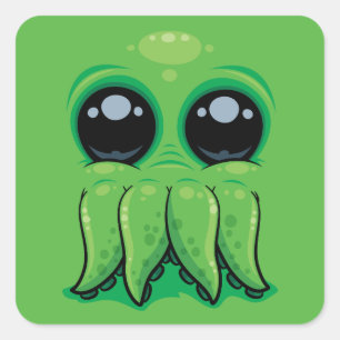 Sticker Carré Cutethulhu Cute Cthulhu Face