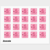 Sticker Carré Cutie de calmar (Feuille)