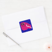 Sticker Carré Cuttle Scuttle Mimi rose seiche feuille autocollan (Enveloppe)