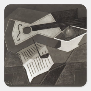 Sticker Carré Cuvette de guitare et de fruit, 1926