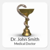 Sticker Carré Cuvette de serpent de bronze Hygiée Médicale Caduc (Devant)