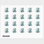 Sticker Carré Cyan Boho (Feuille)