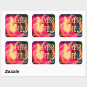 Sticker Carré Cyber Folk (Feuille)