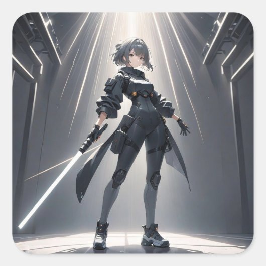 Sticker Carré cyberpunk (Devant)