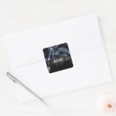 Sticker Carré Cyborg abstrait moderne bleu (Enveloppe)