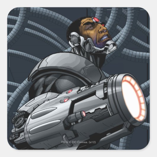Sticker Carré Cyborg & Bust d'arme (Devant)