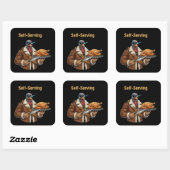 Sticker Carré  Cyborg Turkey's Thanksgiving Revenge (Feuille)