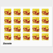 Sticker Carré Cycle naturel Jaune (Feuille)