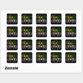 Sticker Carré Cyclisme Jaune Vert Blanc Polka-Dot Jerseys (Feuille)