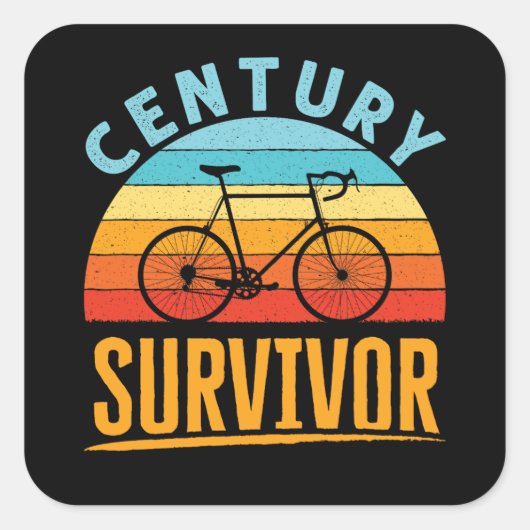 Sticker Carré Cyclisme Survivant Century Endurance Ride (Devant)