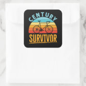 Sticker Carré Cyclisme Survivant Century Endurance Ride (Sac)