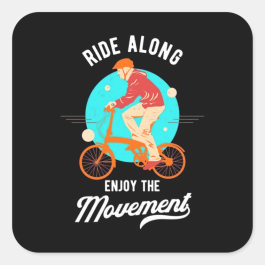 Sticker Carré Cyclist Ride A (Devant)