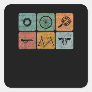 Sticker Carré cycliste cycliste et cycliste cadeaux hommes
