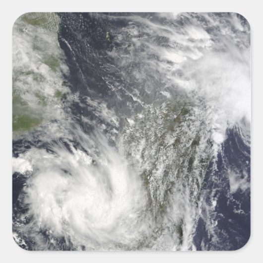 Sticker Carré Cyclones tropicaux Eric et Fanele (Devant)