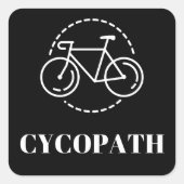 Sticker Carré Cycopath à vélo (Devant)