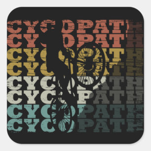 Sticker Carré Cycopath - Humour de VTT - Cyclisme Drôle