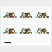 Sticker Carré Cycopath - Vélo de Montagne - Cyclisme Drôle (Feuille)