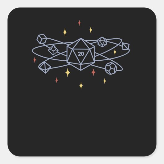 STICKER CARRÉ D20 CONCEPTION UNIVERSE RPG (Devant)