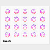 Sticker Carré D20 Dés Colorés (Feuille)