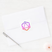 Sticker Carré D20 Dés Colorés (Enveloppe)