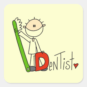 Sticker Carré D est pour Dentiste