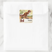 Sticker Carré D est pour Dinosaur (Sac)