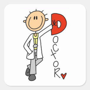 Sticker Carré D est pour Docteur